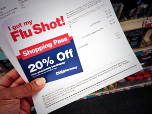 I got my Flu Shot! …and 20% OFF my routine purchases. SCORE!