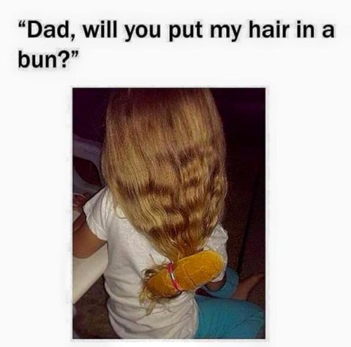 Hair in a bun