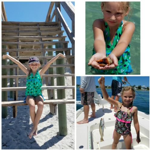 Boca Grande in a Weekend images of girl catching fish and finding shells