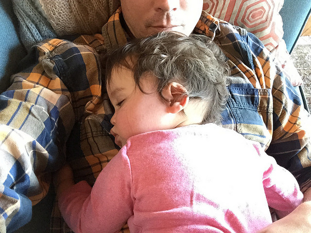 dad and daughter naptime