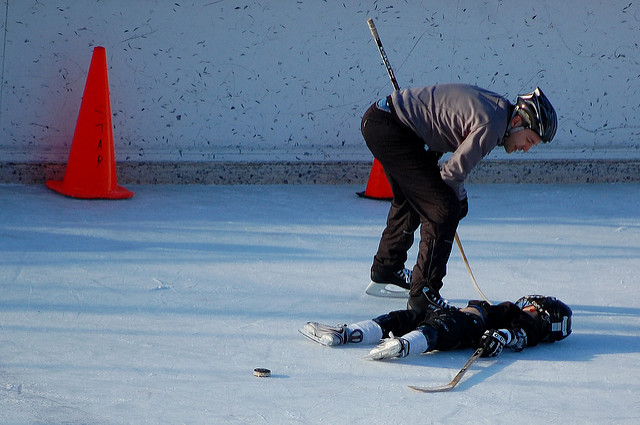 dads and kids playing
