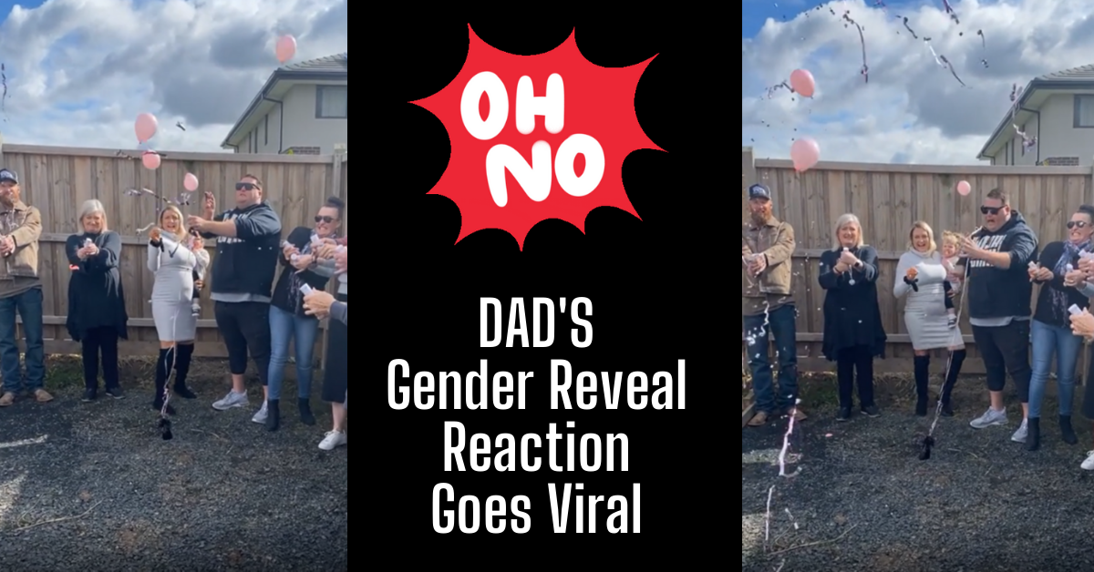 Aussie Dad Gender Reveal Party Reaction Viral TikTok